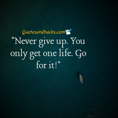 Never give up quotes